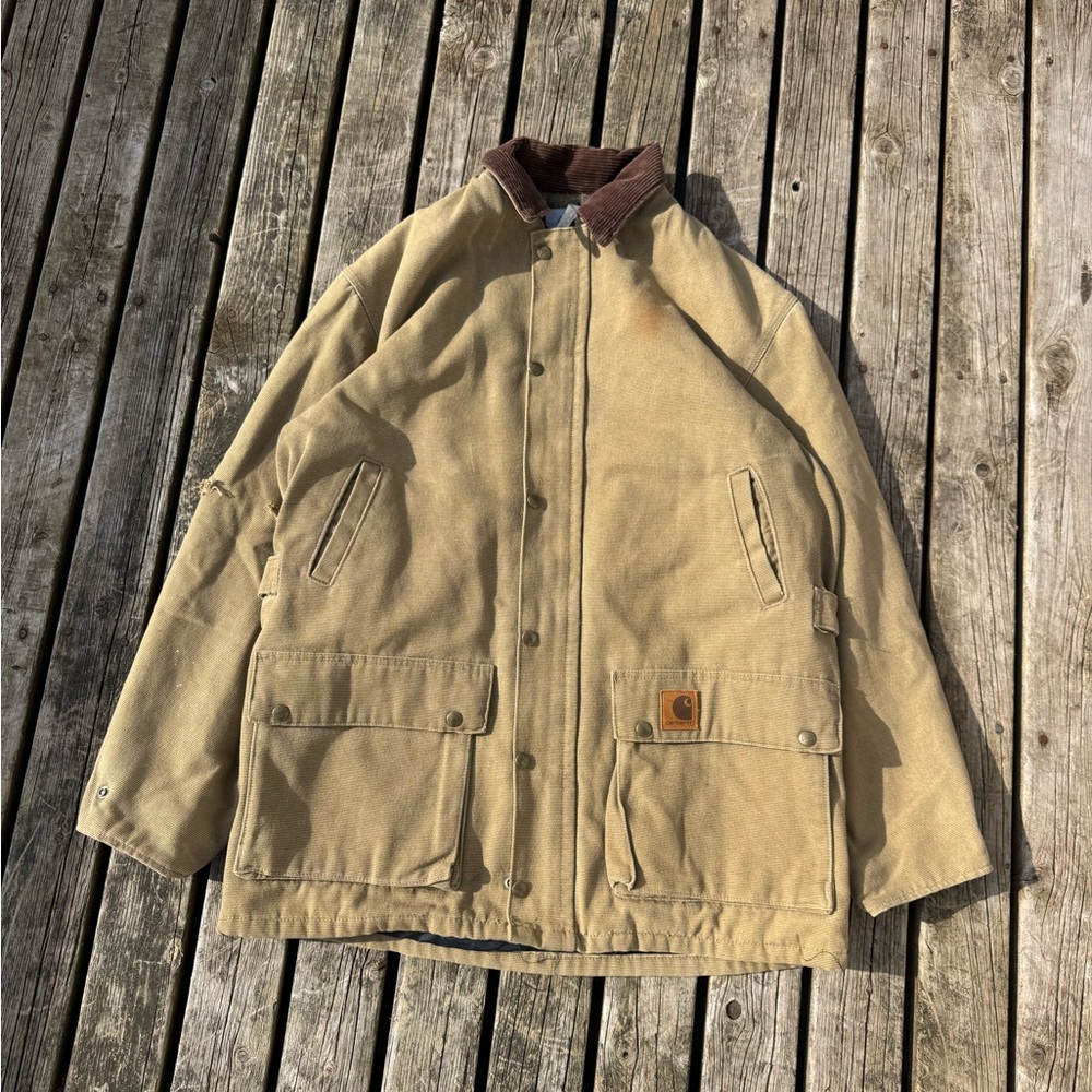 Vintage Carhartt Men's “PB 1472” Work Jacket with W/ Corduroy Collar (M)